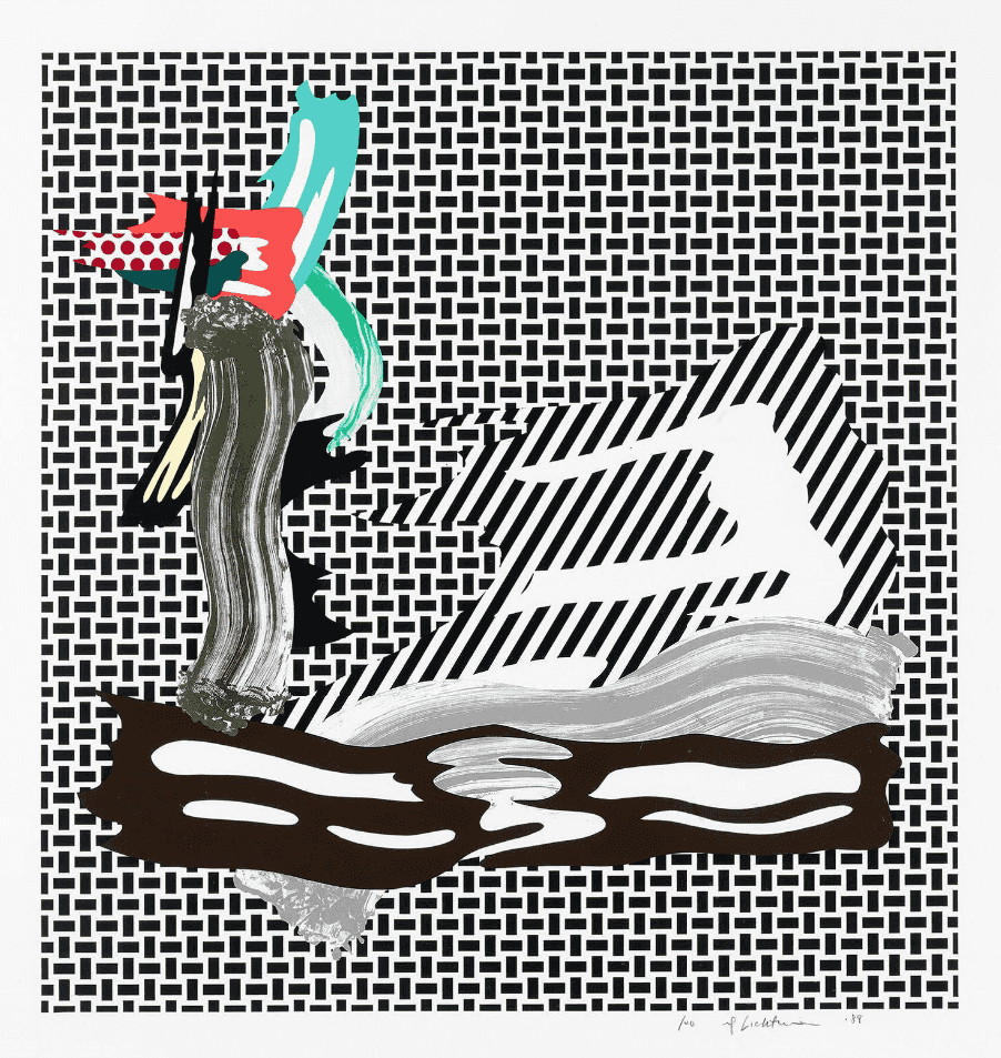 Roy Lichtenstein, ‘Brushstroke on Canvas’, 1989, Print, Lithograph on paper, null, Numbered, Dated