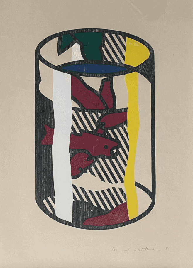 Roy Lichtenstein, ‘Goldfish Bowl’, 1981, Print, Woodcut printed in colors on natural handmade Okawara paper, null, Numbered, Dated