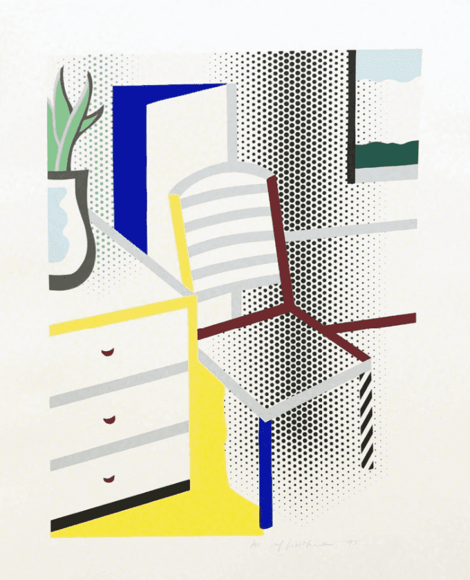 Roy Lichtenstein, ‘Interior with Chair’, 1997, Print, Screenprint on 300-gram Somerset textured paper, null, Numbered, Dated