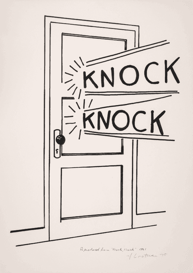 Roy Lichtenstein, ‘Knock, Knock Poster’, 1975, Print, Linocut, Centre National d'Art Contemporain, Dated