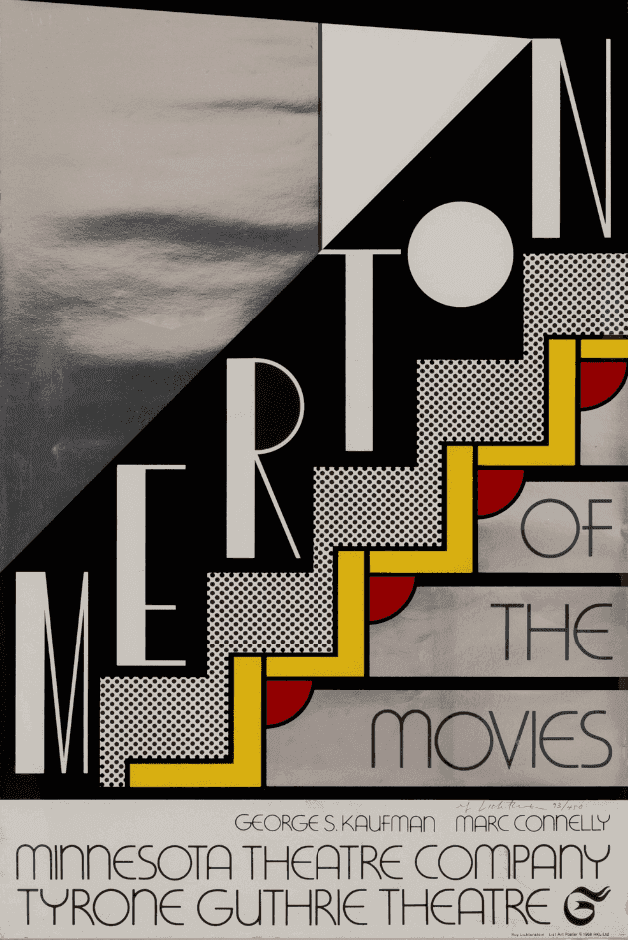 Roy Lichtenstein, ‘Merton and Movies’, 1968, Print, Silkscreen on silver paper, Lincoln Center/List Poster and Print Program and H.K.L. Ltd., Numbered