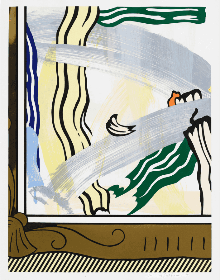Roy Lichtenstein, ‘Painting in Gold’, 1984, Print, Woodcut, Lithograph, screen print and collage, null, Numbered, Dated
