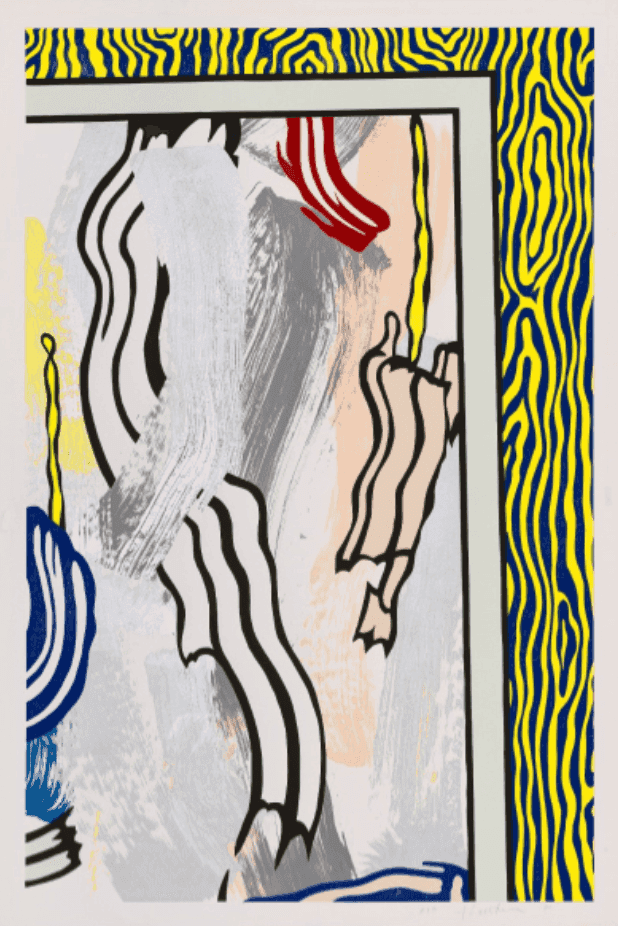 Roy Lichtenstein, ‘Painting on Blue and Yellow Wall’, 1984, Print, Woodcut, lithograph on Arches 88 Paper, Gemini G.E.L., Numbered, Dated
