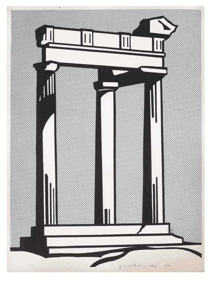 Roy Lichtenstein, ‘Temple Lithograph’, 1964, Print, Offset lithograph in colors, null, Numbered