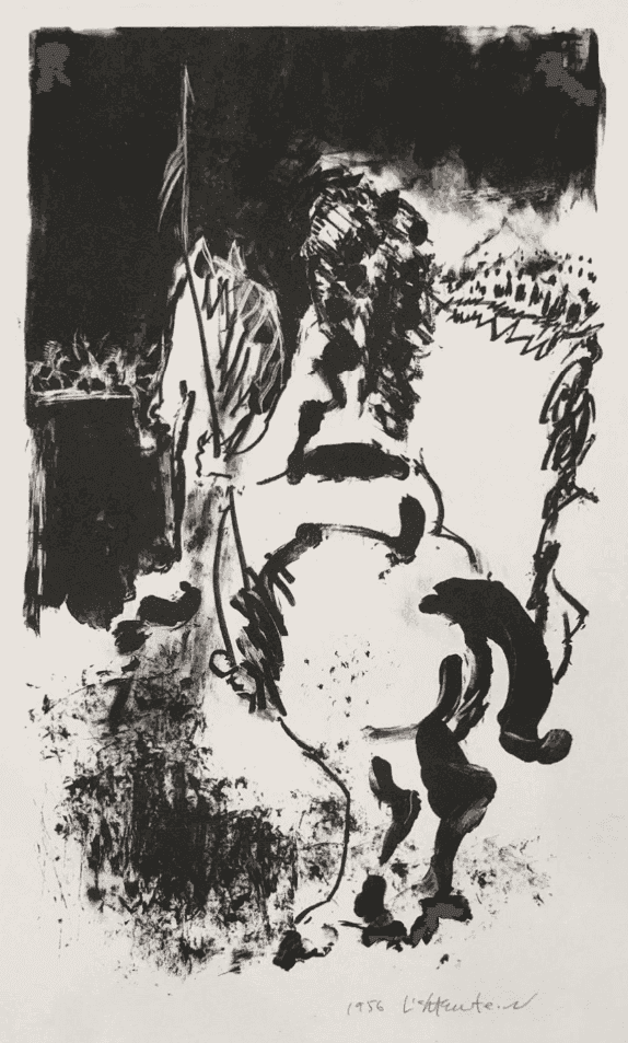 Roy Lichtenstein, ‘Warrior on Horseback’, 1956, Print, Lithograph, null, Dated