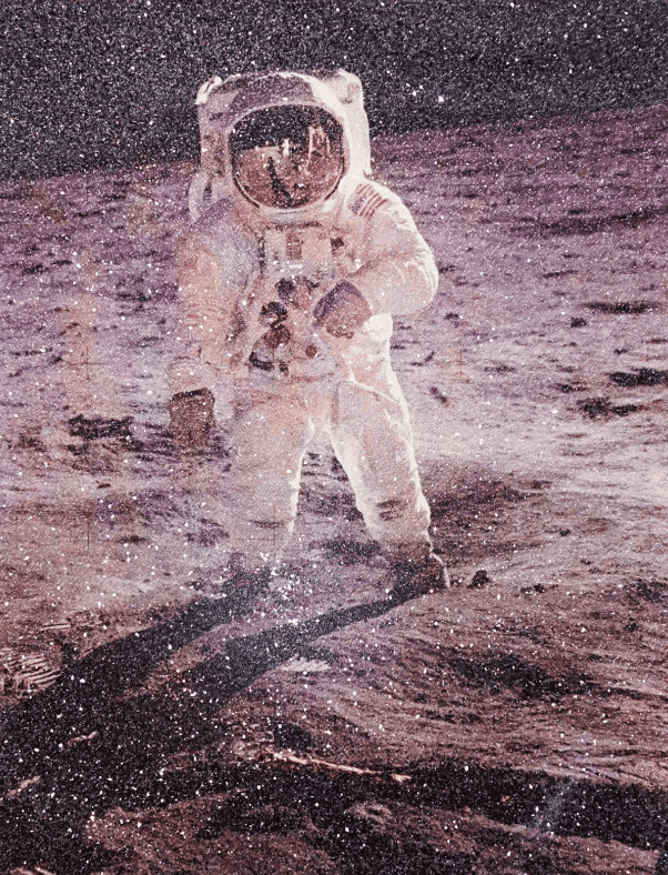 Russell Young, ‘Man on the Moon’, 2023, Print, Acrylic four-color screenprint with diamond dust on Somerset paper, null, Numbered