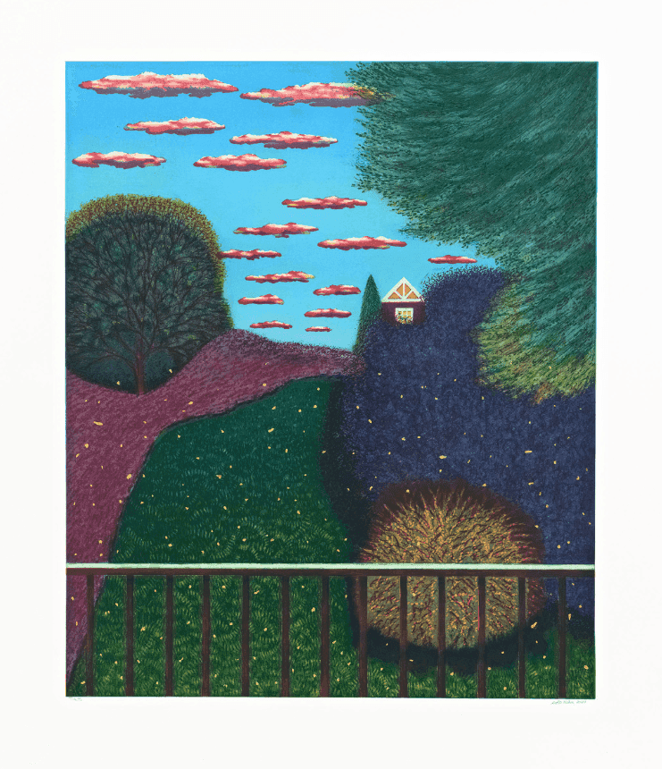 Scott Kahn, ‘Fireflies’, 2024, Print, Etching, relief and gold leaf, Pace Prints, Numbered, Dated