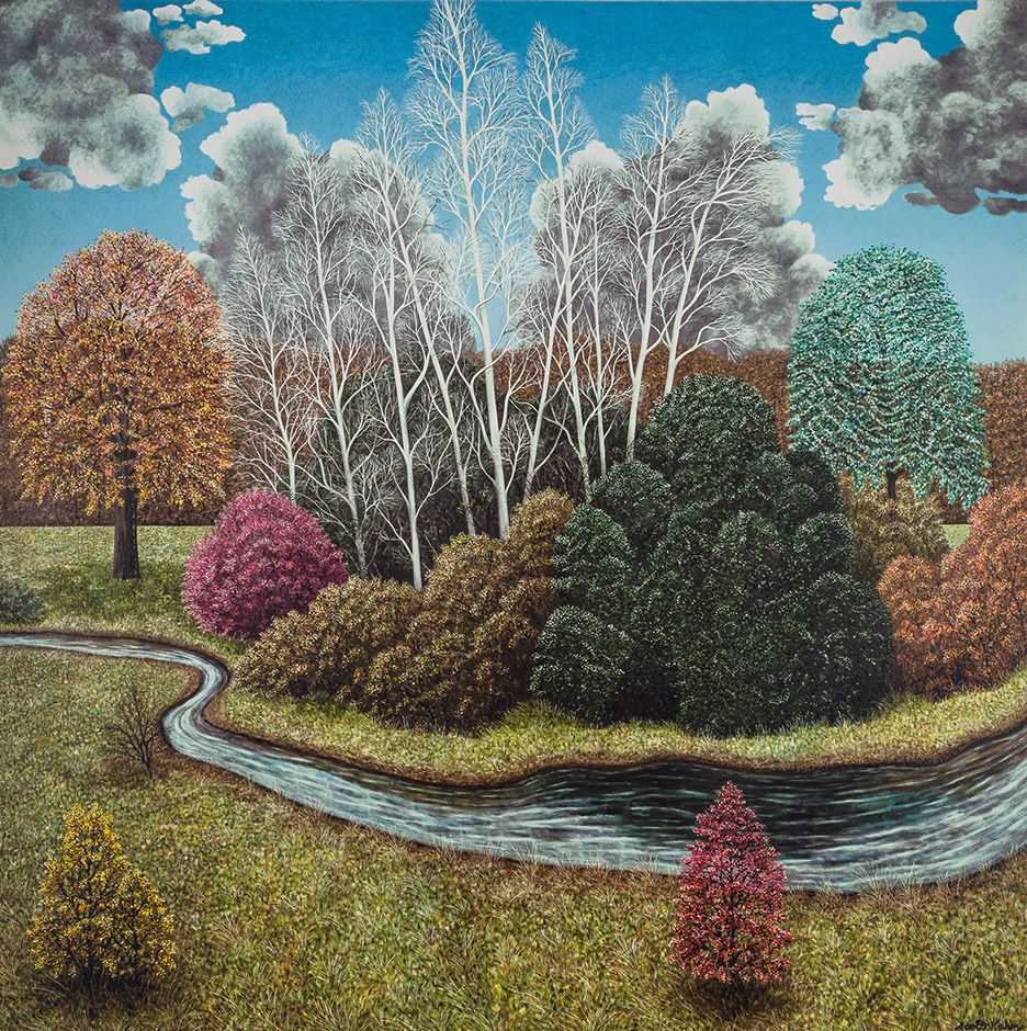 Scott Kahn, ‘Ingersoll's Branch’, 25-10-2022, Print, 26-layer silkscreen, printed with UV-curable inks on 410gsm Somerset Tub Sized Satin White paper and hand-finished in oil paint, Avant Arte, Numbered, Handfinished