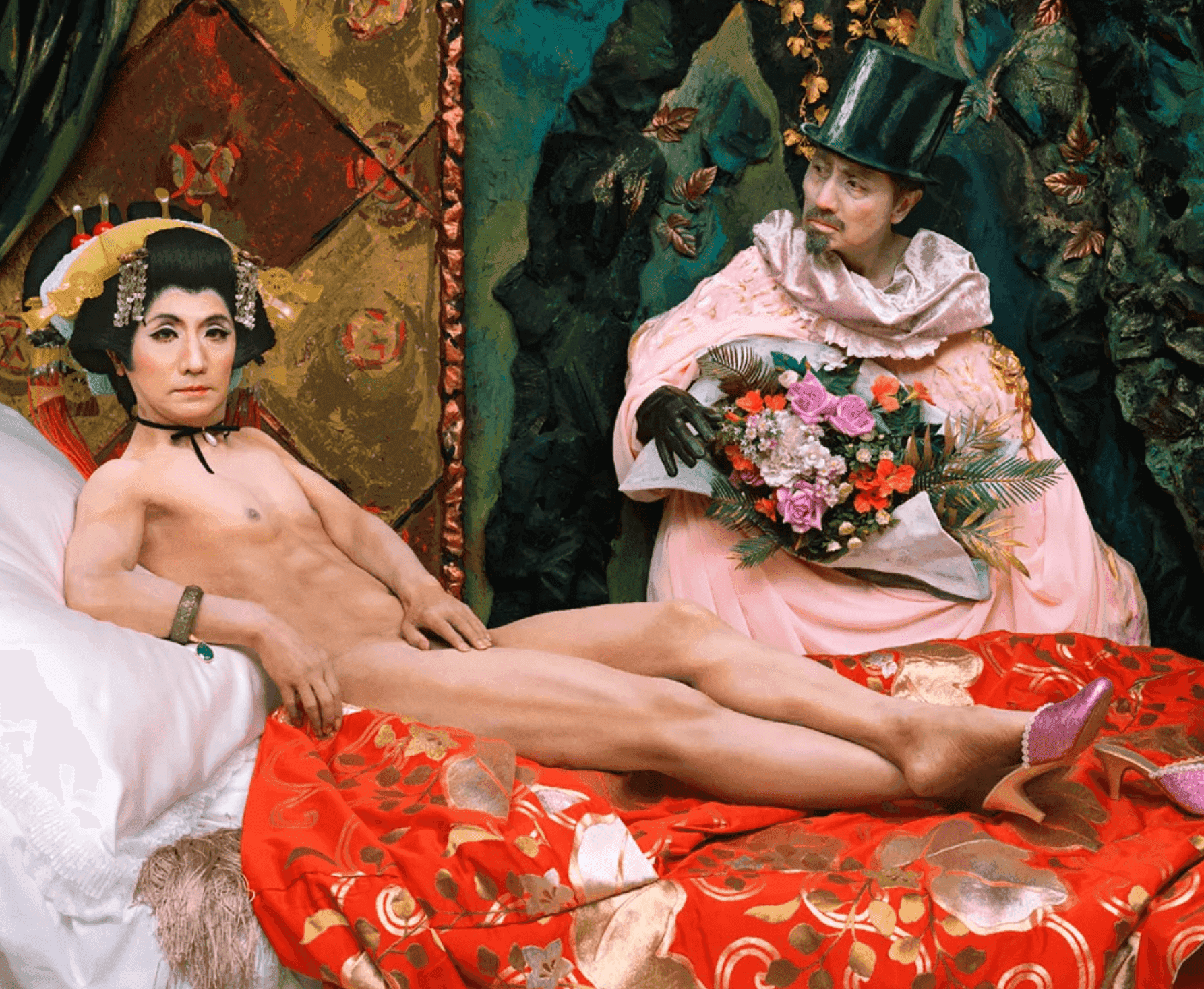 Une moderne Olympia, 2018, by Yasumasa Morimura. New York. © Yasumasa Morimura