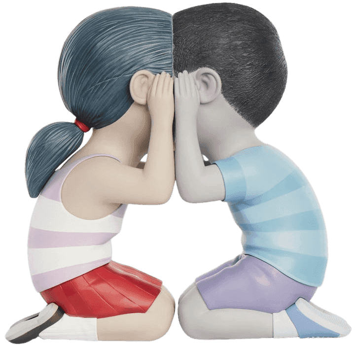 Seth Globepainter, ‘Les Yeux Dans Les Yeux (Eye to Eye)’, 2021, Sculpture, Resin painted in acrylic, QuriosLab, Numbered, Handfinished