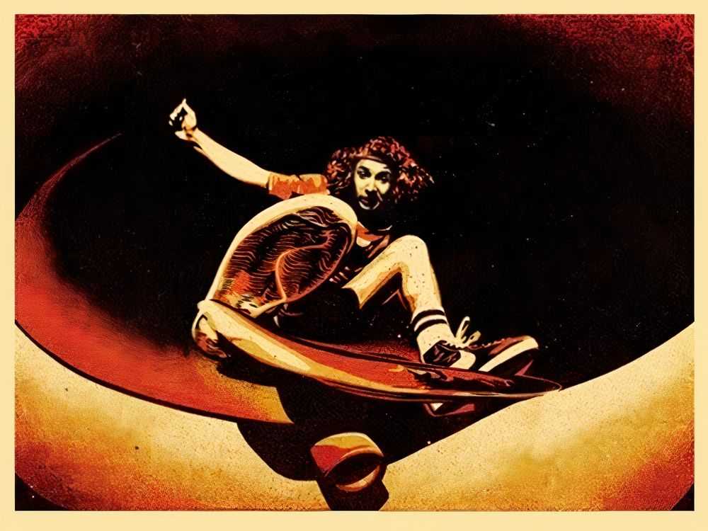 Shepard Fairey (Obey), ‘Alva Frontside (Red / Black)’, 2013, Print, Screenprint in colours on speckled paper, Self-released, Numbered, Dated