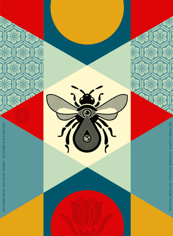 Shepard Fairey (Obey), ‘Bee Geometric’, 2024, Print, Screen print on thick cream Speckletone paper, Self Released, Numbered