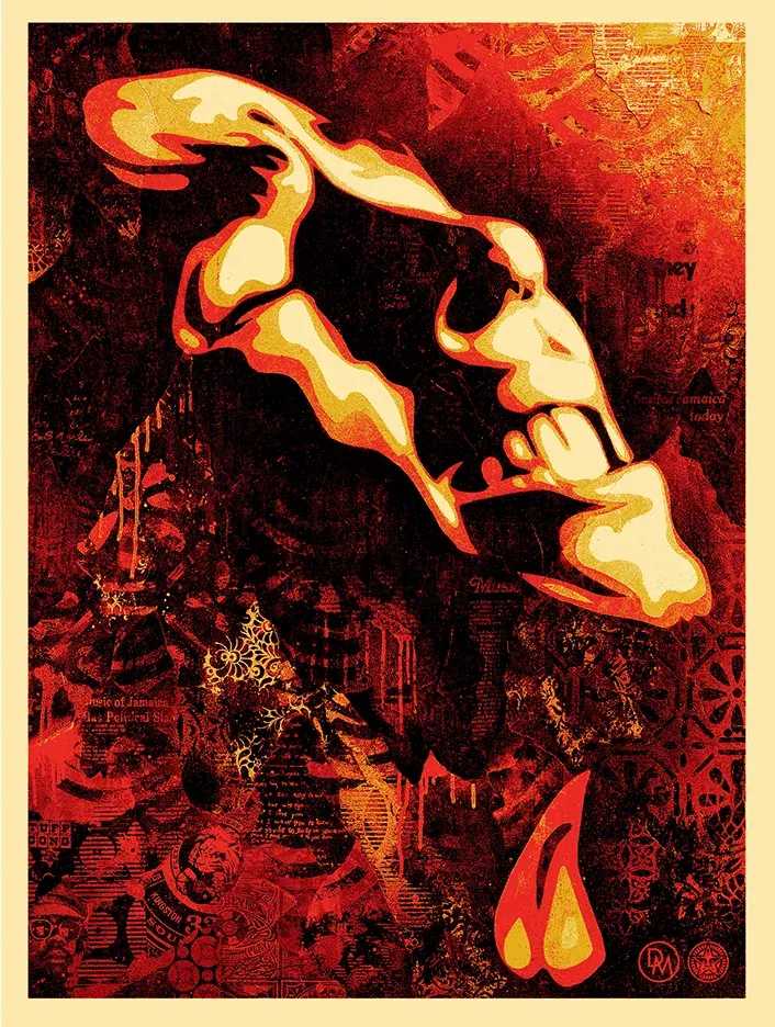 Shepard Fairey (Obey), ‘Bob Marley - Slave Driver’, 2015, Print, Screenprint in colours on speckled paper, Self-released, Numbered, Dated
