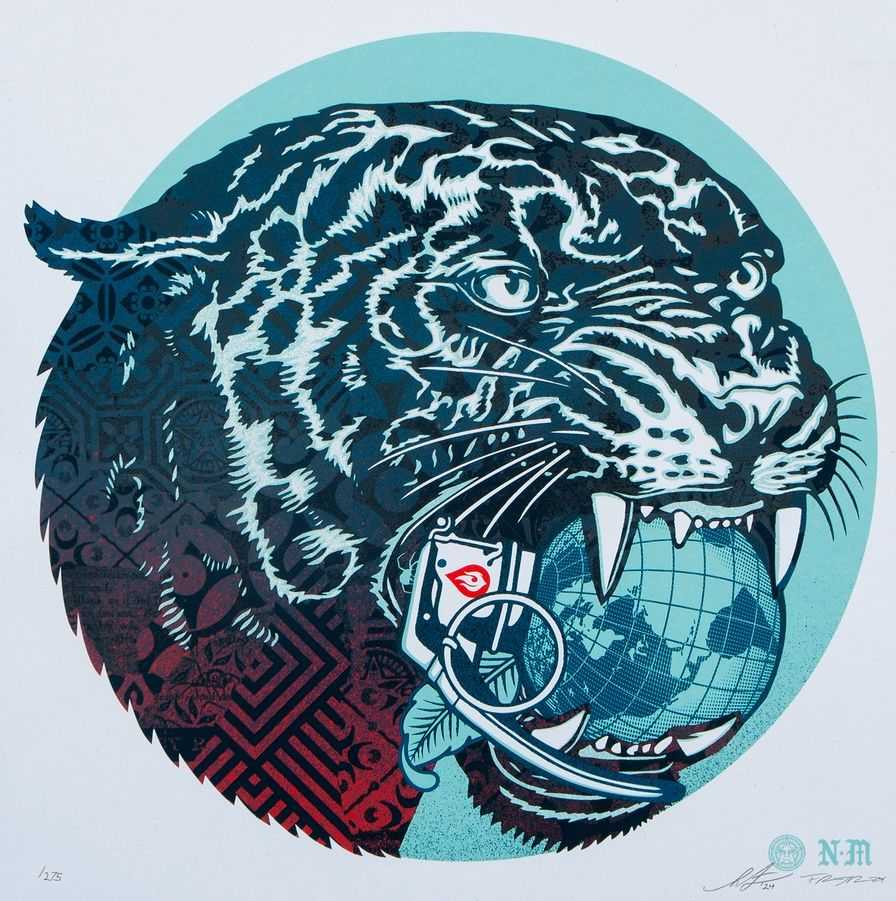 Shepard Fairey (Obey), ‘Climate Clash (White)’, 2024, Print, Screen print on thick speckletone paper, Self Released, Numbered, Dated