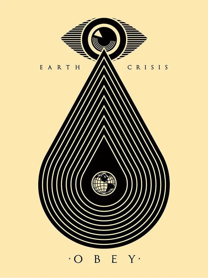 Shepard Fairey (Obey), ‘Earth Crisis (Cream)’, 2014, Print, Screenprint in colours on speckled paper, Self-released, Numbered, Dated