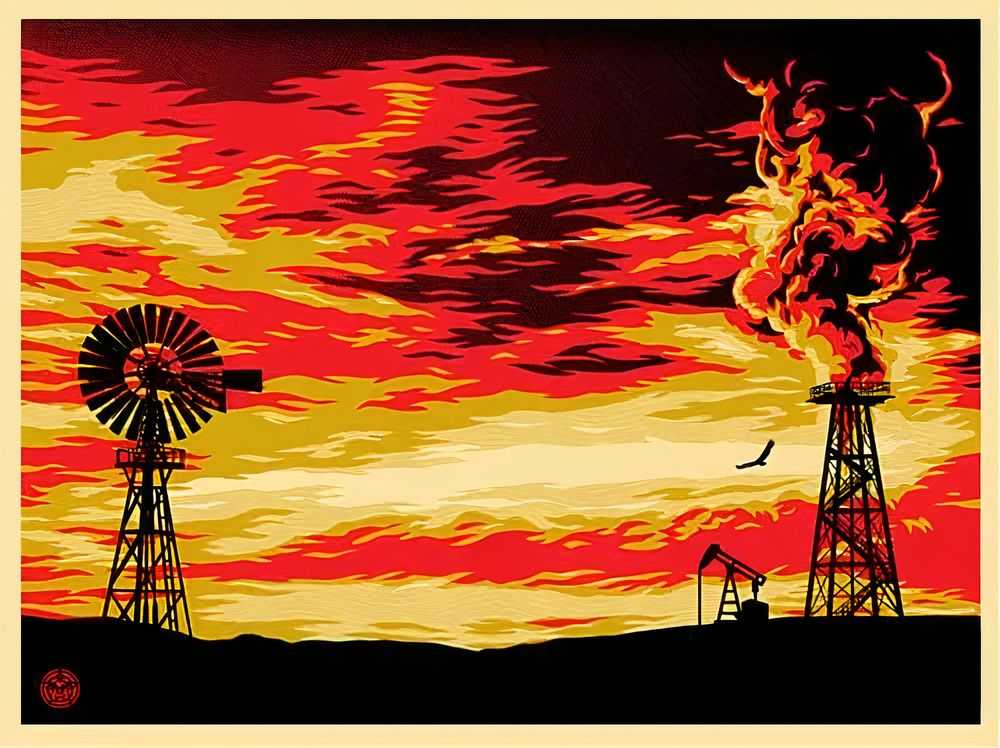Shepard Fairey (Obey), ‘Evolve Devolve’, 2008, Print, Screenprint in colours on speckled paper, Self-released, Numbered, Dated