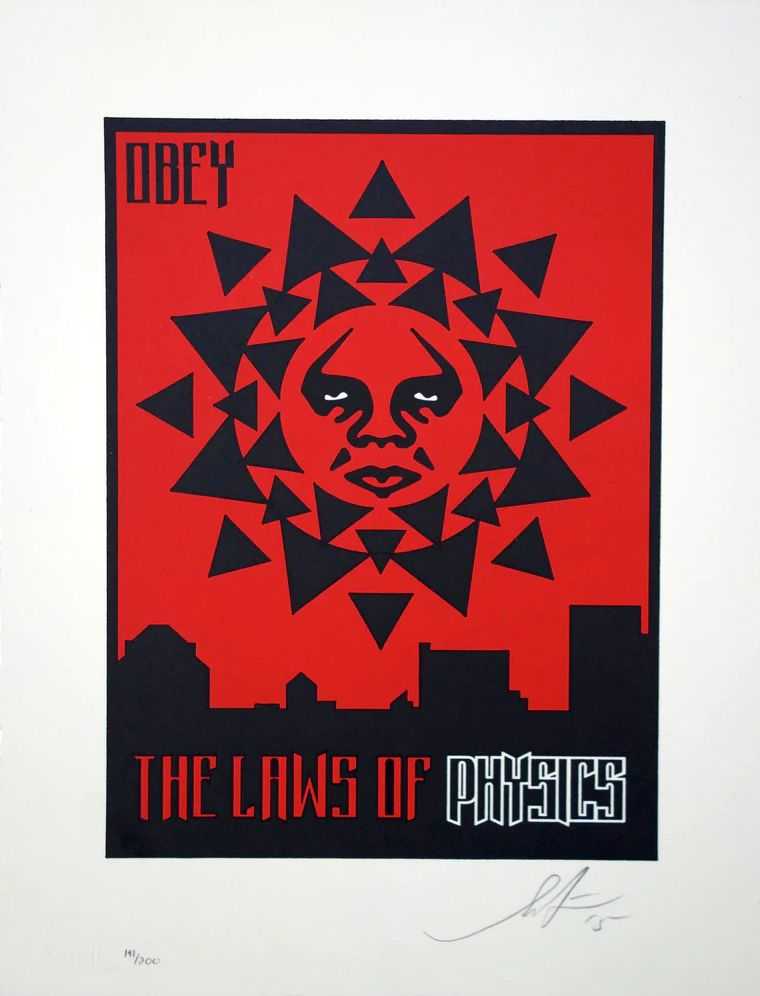 Shepard Fairey (Obey), ‘Laws of Physics (Letterpress)’, 2013, Print, Letterpress, Self-released, Numbered, Dated