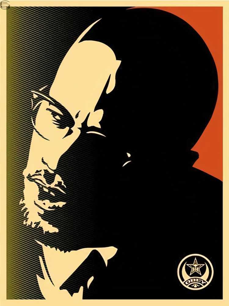 Shepard Fairey (Obey), ‘Malcolm X (Green)’, 2006, Print, Screenprint in colours on speckled cream paper, Self-released, Numbered, Dated