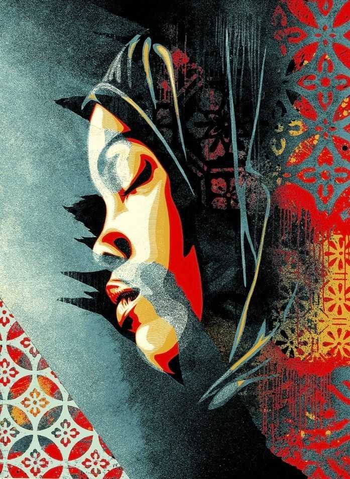 Shepard Fairey (Obey), ‘Meditation Woman’, 2025, Print, Screen print on 80# cream Speckletone paper, Obey Giant, Numbered