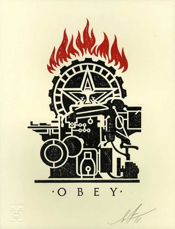 Shepard Fairey (Obey), ‘Obey Printing Press (Letterpress)’, 23-01-2018, Print, Letterpress, Self-released, Numbered, Dated
