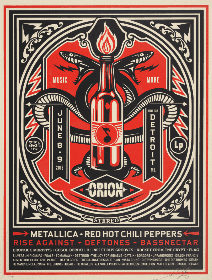Shepard Fairey (Obey), ‘Orion’, 2013, Print, Screenprint in red and black, null, Numbered