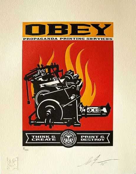 Shepard Fairey (Obey), ‘Print & Destroy (Letterpress)’, 10-03-2015, Print, Letterpress, Self-released, Numbered, Dated