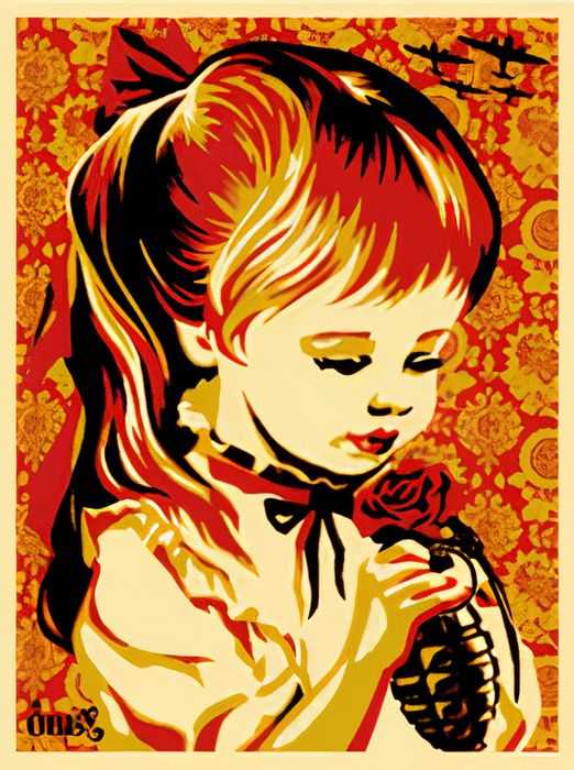 Shepard Fairey (Obey), ‘War By Numbers (Red)’, 2007, Print, Screenprint in colours on speckled cream paper, Self-released, Numbered, Dated