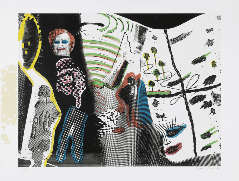 Sigmar Polke, ‘S. schmeckt Pfirsich von H.’, 1996, Print, Grano-lithograph in colors with embossing, null, Numbered