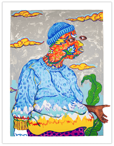 Simphiwe Ndzube, ‘Iqhawe’, 19-02-2021, Print, Lithography, chine-colle, Cirrus Gallery, Numbered