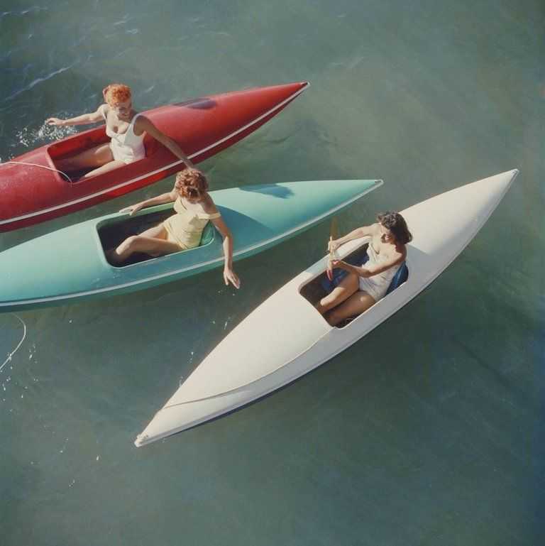 Slim Aarons, ‘Lake Tahoe Canoes, 1959 (Small)’, 1959, Photography, C-Type Print, null, Numbered