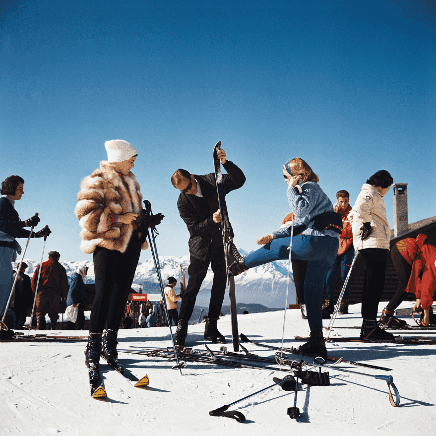 Slim Aarons, ‘Skiers at Verbier (Medium)’, 1964, Photography, C-Type Print, null, Numbered