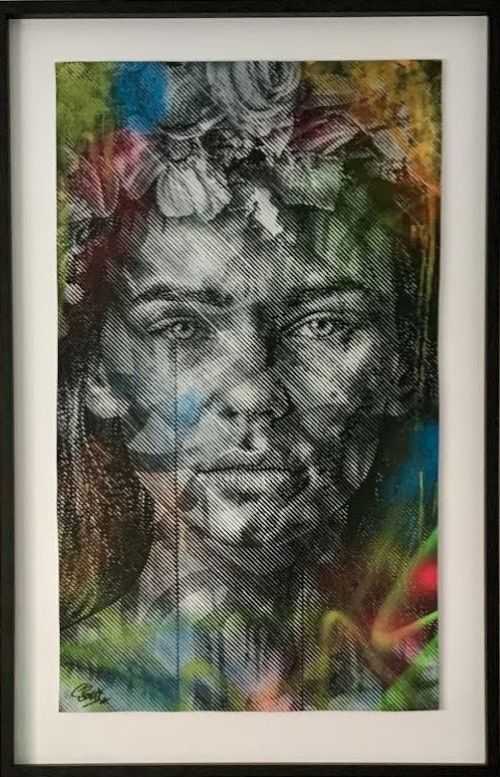 Snik, ‘Transcend (Unique Edition)’, 2020, Print, Hand painted acrylic/spray paint original printed on It’s 400gsm thick paper., null, Framed
