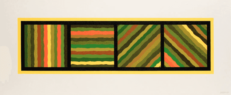 Sol LeWitt, ‘Bands (Not Straight) in Four Directions, Plate #02’, 1999, Print, Oil-base Woodblock on zangetsu paper, null, Numbered