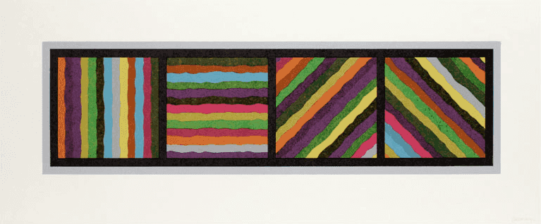 Sol LeWitt, ‘Bands (Not Straight) in Four Directions, Plate #04’, 1999, Print, Oil-base Woodblock on zangetsu paper, null, Numbered