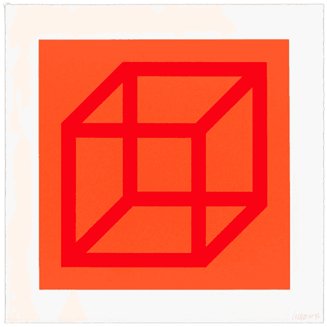 Sol LeWitt, ‘Open Cube in Color on Color, Plate #03’, 2003, Print, Linocut in colors in Somerset Satin White, null, Numbered