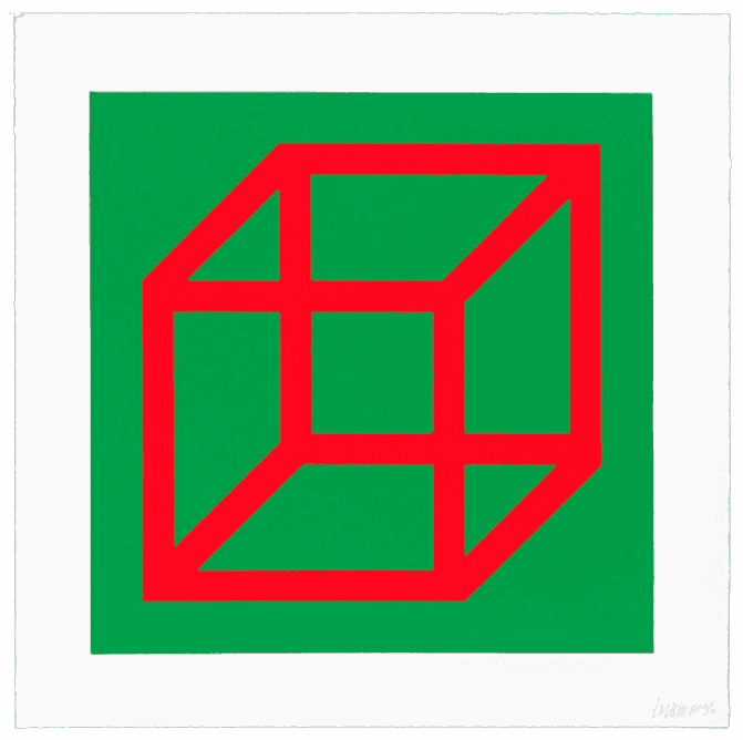 Sol LeWitt, ‘Open Cube in Color on Color, Plate #04’, 2003, Print, Linocut in colors in Somerset Satin White, null, Numbered