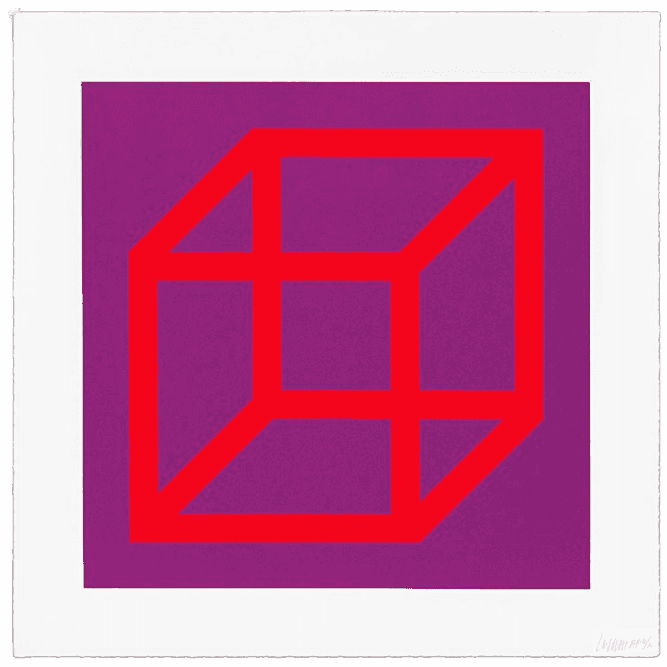 Sol LeWitt, ‘Open Cube in Color on Color, Plate #05’, 2003, Print, Linocut in colors in Somerset Satin White, null, Numbered