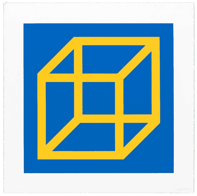 Sol LeWitt, ‘Open Cube in Color on Color, Plate #06’, 2003, Print, Linocut in colors in Somerset Satin White, null, Numbered
