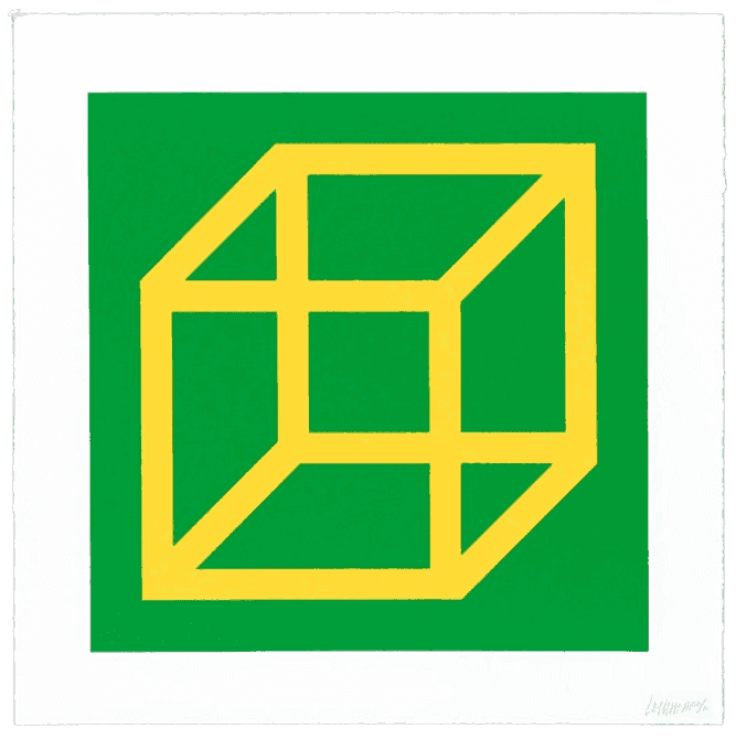 Sol LeWitt, ‘Open Cube in Color on Color, Plate #08’, 2003, Print, Linocut in colors in Somerset Satin White, null, Numbered