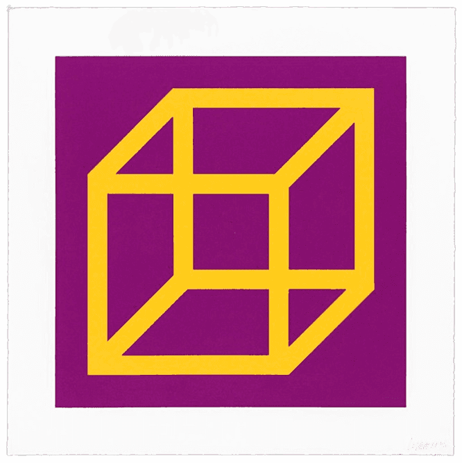 Sol LeWitt, ‘Open Cube in Color on Color, Plate #09’, 2003, Print, Linocut in colors in Somerset Satin White, null, Numbered