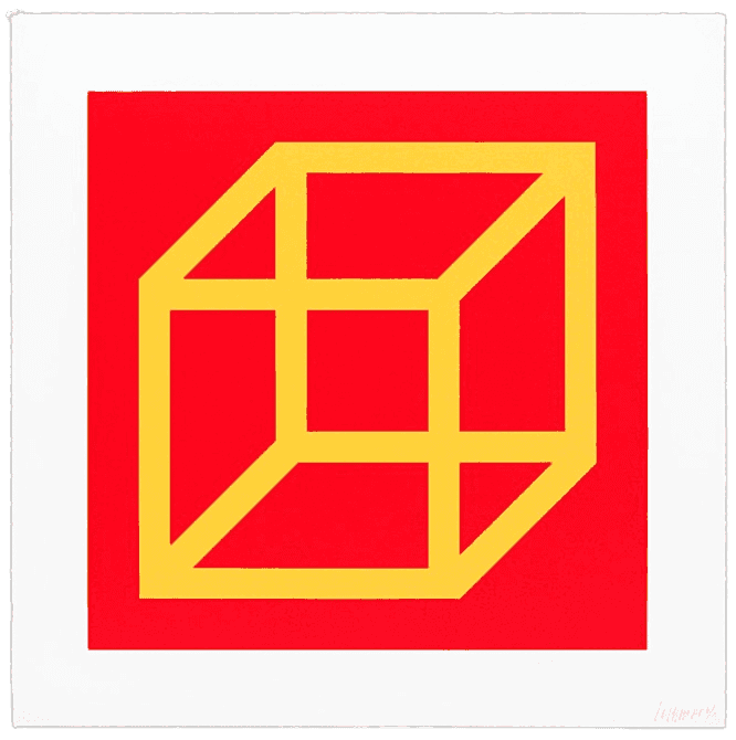 Sol LeWitt, ‘Open Cube in Color on Color, Plate #10’, 2003, Print, Linocut in colors in Somerset Satin White, null, Numbered