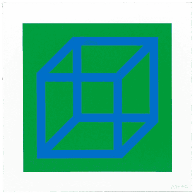 Sol LeWitt, ‘Open Cube in Color on Color, Plate #12’, 2003, Print, Linocut in colors in Somerset Satin White, null, Numbered