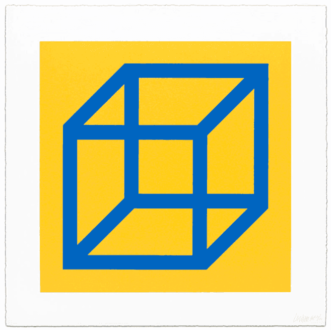 Sol LeWitt, ‘Open Cube in Color on Color, Plate #15’, 2003, Print, Linocut in colors in Somerset Satin White, null, Numbered
