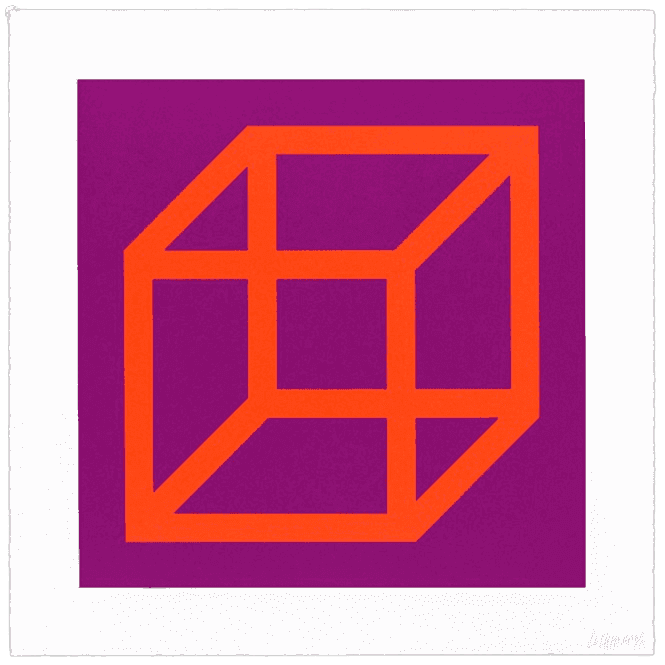 Sol LeWitt, ‘Open Cube in Color on Color, Plate #17’, 2003, Print, Linocut in colors in Somerset Satin White, null, Numbered