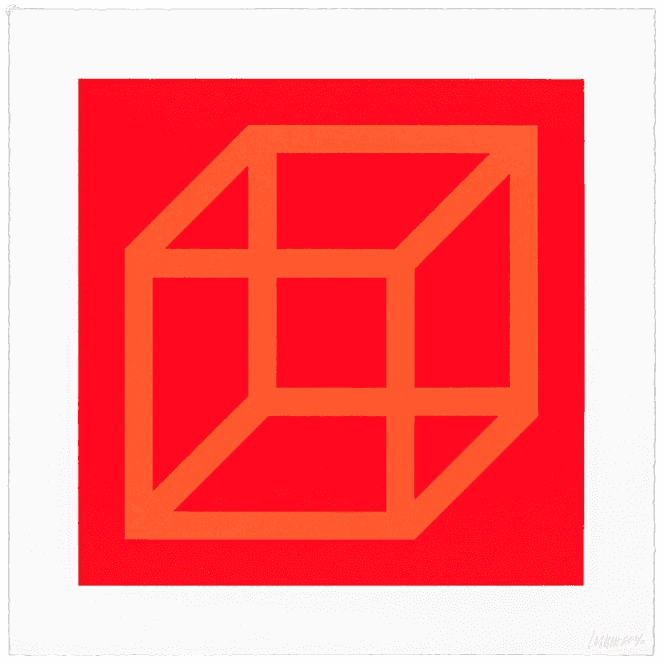 Sol LeWitt, ‘Open Cube in Color on Color, Plate #18’, 2003, Print, Linocut in colors in Somerset Satin White, null, Numbered