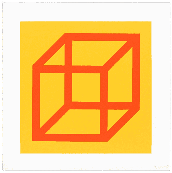Sol LeWitt, ‘Open Cube in Color on Color, Plate #19’, 2003, Print, Linocut in colors in Somerset Satin White, null, Numbered