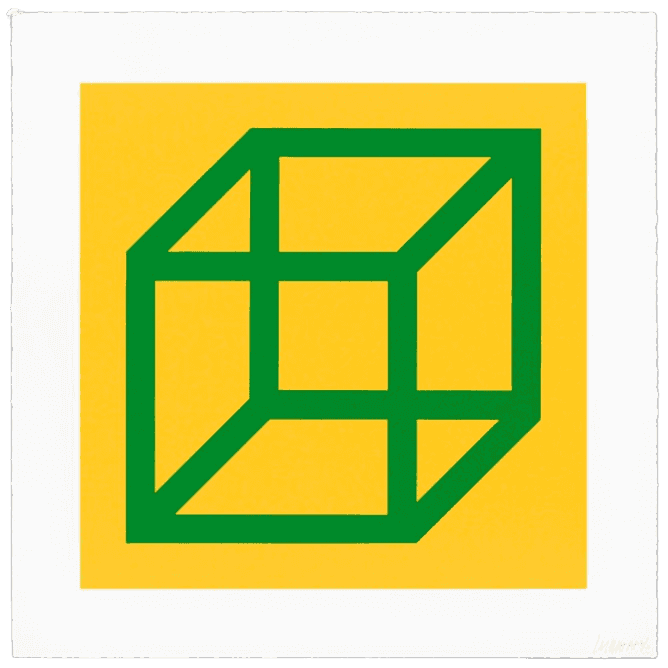 Sol LeWitt, ‘Open Cube in Color on Color, Plate #23’, 2003, Print, Linocut in colors in Somerset Satin White, null, Numbered