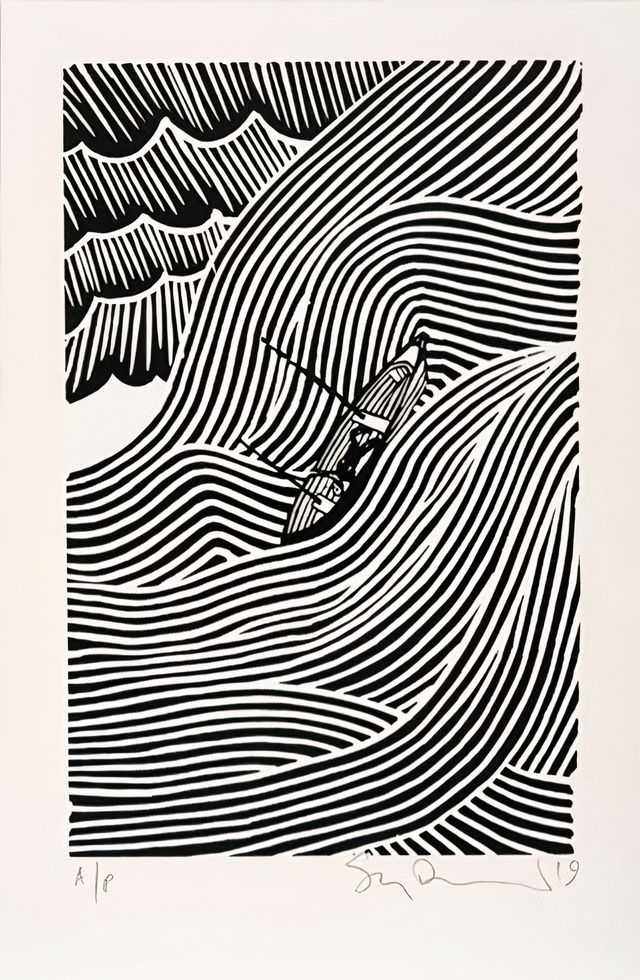 Stanley Donwood, ‘Estuary (2019)’, 2019, Print, Two colour hand pulled screenprint, Self-released, Numbered, Dated