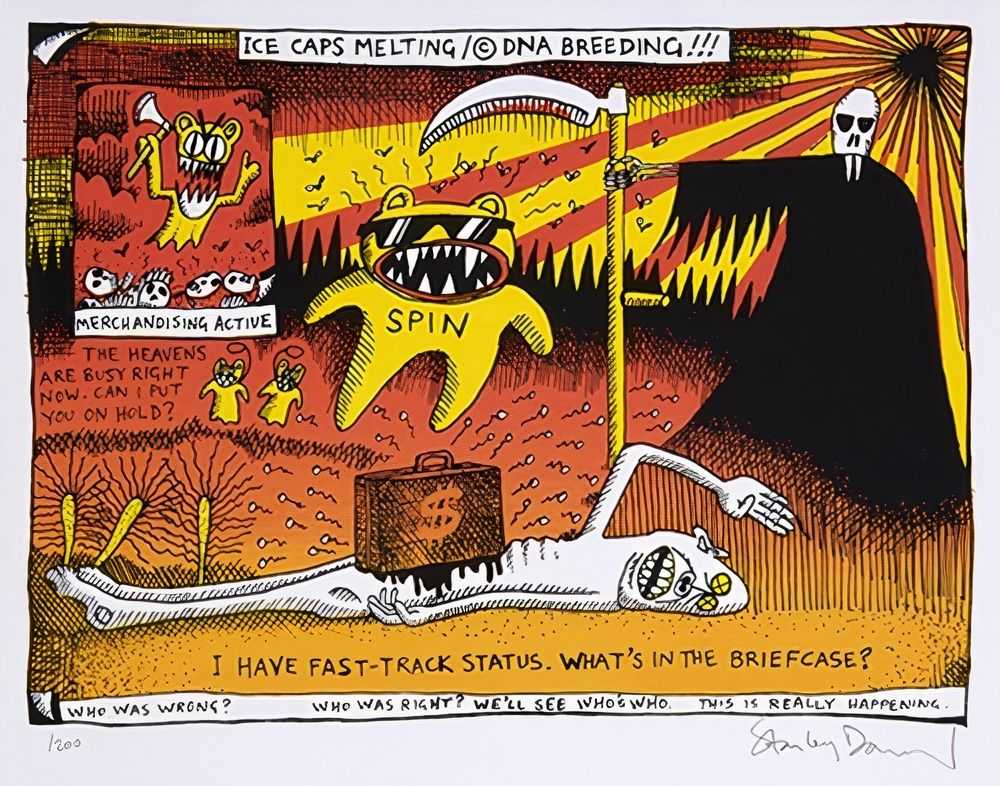 Stanley Donwood, ‘Fast Track’, 2005, Print, 3 colour screenprint, Self Released, Numbered, Dated
