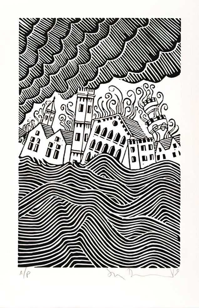 Stanley Donwood, ‘Fleet Street’, 2019, Print, Two colour hand pulled screenprint, Self-released, Numbered, Dated